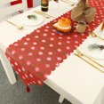 thumbnail image 2 of 180*35 cm, camino de mesa navideño, utilizado para reuniones familiares, decoraciones navideñas (copo de nieve rojo), 2 of 4