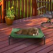 PETMAKER Elevated Pet Bed-Portable Raised Cot-Style Bed With Non-Slip Feet, 30”x 24”x 7” for Dogs, Cats, and Small Indoor, Outdoor Use (Green)