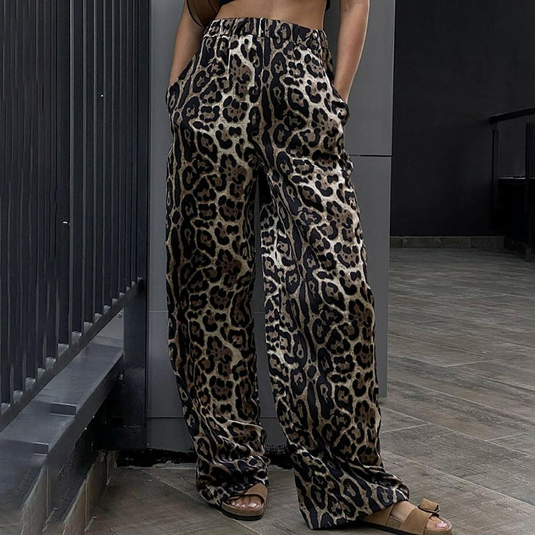 パンツ Leopard design straight wide denim pants Leopard design straight wide denim pants | Judin