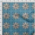 thumbnail image 4 of oneOone Georgette Viscose Teal Blue Fabric Asian Ikat Fabric For Sewing Printed Craft Fabric By The Yard 42 Inch Wide-9099, 4 of 4