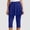 Blue, variant on Womens High Waisted Skirted Leggings with Flared Hem Tight fit Solid Color Capri Pants Tummy Control Workout Pants
