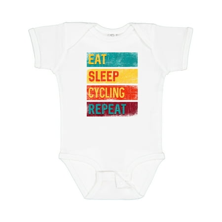 

Inktastic Cycling Gifts Funny Eat Sleep Cycling Repeat Boys or Girls Baby Bodysuit
