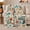 Beach Cowboy Gear, variant on Pastel Bow Beach Western Flannel Blanket with Surfboards and Cowboy Boots, Palm Trees Waves Butterflies Throw for Bedroom and Nursery, Home Decor Gift for Coastal Girls