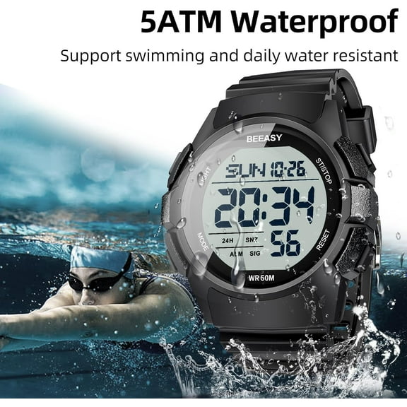 Men Digital Sports Watch with Waterproof, Stopwatch, Alarm & Dual for Outdoor Activities