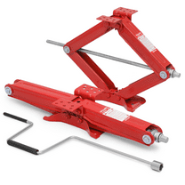 Magshion Set of 2 Heavy Duty Scissor Jack, 2.5 Ton 5000lbs Car Jack Tire Repair Tools Kit, RV Trailer Stabilizer Leveling Scissor Jacks with Handle, Red