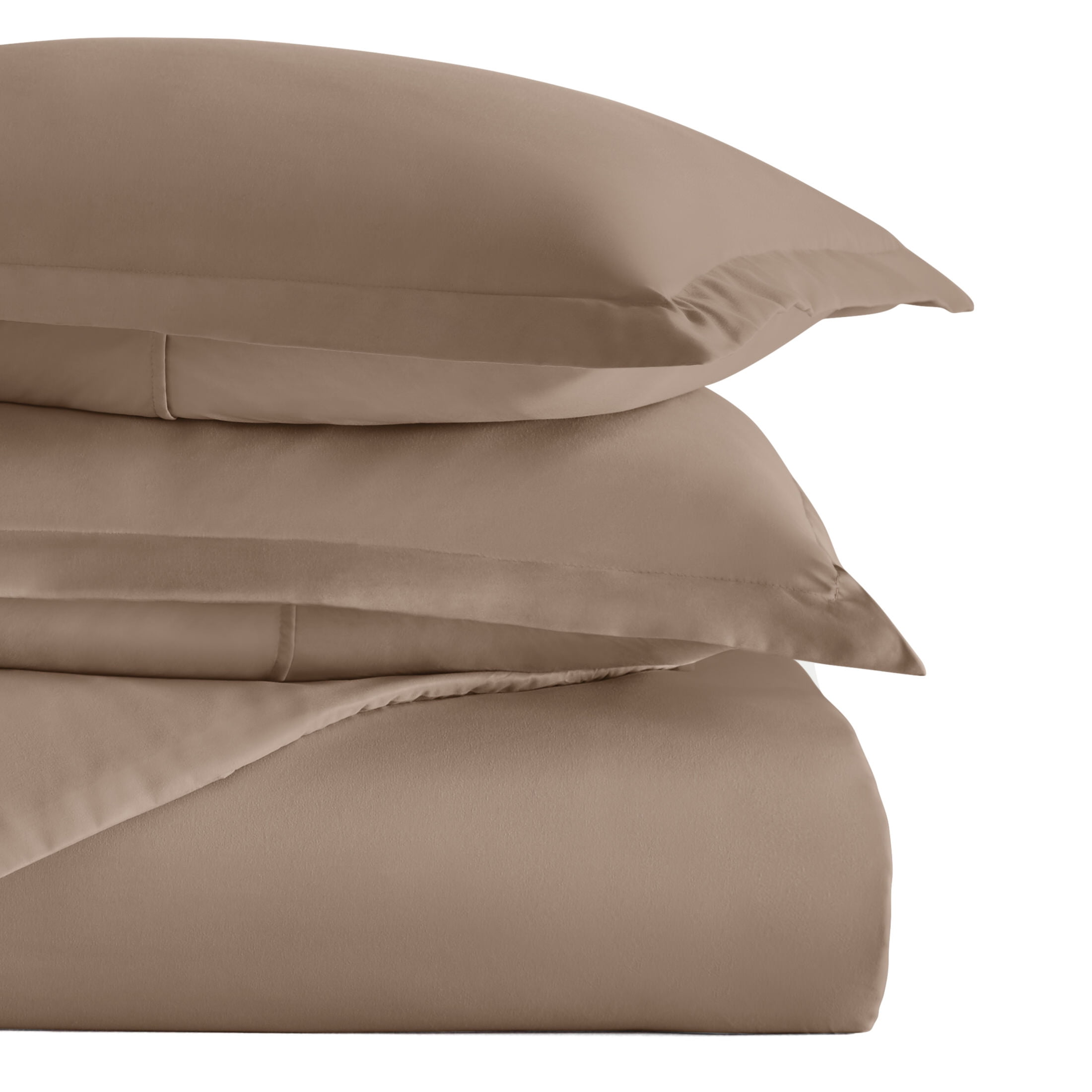 Noble Linens 3-Piece Taupe Duvet Cover Set, King/Cal King