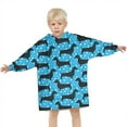 thumbnail image 3 of Blue Dachshunds Dog Blanket Hoodies for Kids 6-13YR Oversize Wearable Blanket Hoodies for Boys Girls Teens, 3 of 7