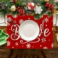thumbnail image 5 of Floleo Merry Christmas Tree Placemats ,Xmas Red,Non-Slip/Wipe Clean Dining Table Mat Set,Heat-Resistant Table Liner For Holiday/Party/Oudoor, Table Decoration, 5 of 7