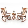 thumbnail image 1 of Gymax 3PCS Patio Poplar Wood Rocking Bistro Set Outdoor Furniture Set for Garden, 1 of 10