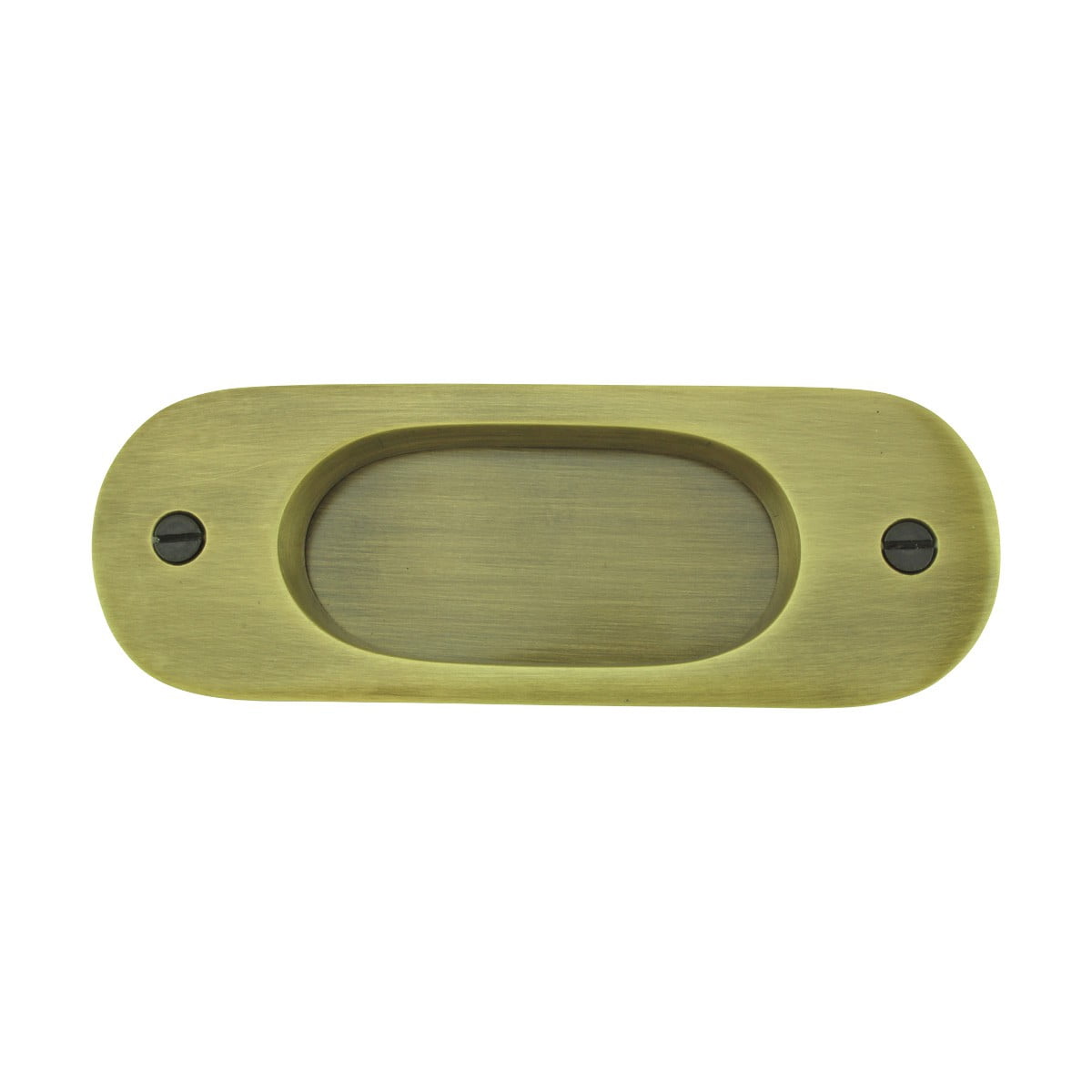 Renovators Supply 2Pcs Oval Sliding Door Pulls Antique Brass Flush Pull Punch-Free Handle for Sliding Barn Doors