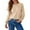 Beige, variant on FAIWAD Long Sleeve Tops for Women Pleated Long Sleeve Crewneck Shirts Trendy Casual Clothes
