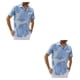 thumbnail image 4 of Sonducket Camisa de playa hawaiana para hombres y mujeres, camiseta informal de manga corta con hojas sencillas, camiseta de ropa de estilo Azul claro METRO 2Conjunto, 4 of 6