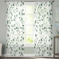 thumbnail image 2 of Eucalyptus Leaves Sheer Curtains 96 Inches Long 2 Panels Set, Window Sheer Curtains for Living Room/Bedroom, Watercolor Summer Botanical Green Light Filtering Rod Pocket Curtain 52'' x 96'' x 2, 2 of 7