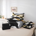 thumbnail image 6 of meiyoeat Black Gold Graffiti 7-Piece King Bedding For Kids,Modern Abstract Geometric King Bed in a Bag For Adults,Black Reversible, 6 of 7