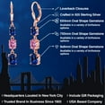 thumbnail image 2 of Gem Stone King 18K Rose Gold Plated Silver Blue Created Sapphire 3 Stone Dangle Earrings for Women (6.20 Cttw, Gemstone September Birthstone, Oval 8X6MM, 7X5MM and 6X4MM), 2 of 6