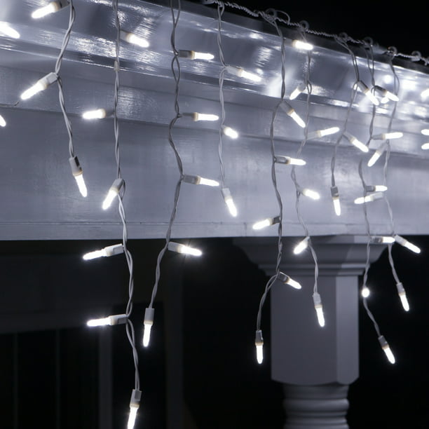 Wintergreen Lighting Icicle Lights 70, Ice White Icicle Lights