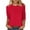 Red, variant on Lenpel Women's Tunic Tops 3/4 Length Sleeve Crew Neck Solid Color Pleated T Shirts Casual Basic Tees Soft Trendy Blouses(White,X-Large)