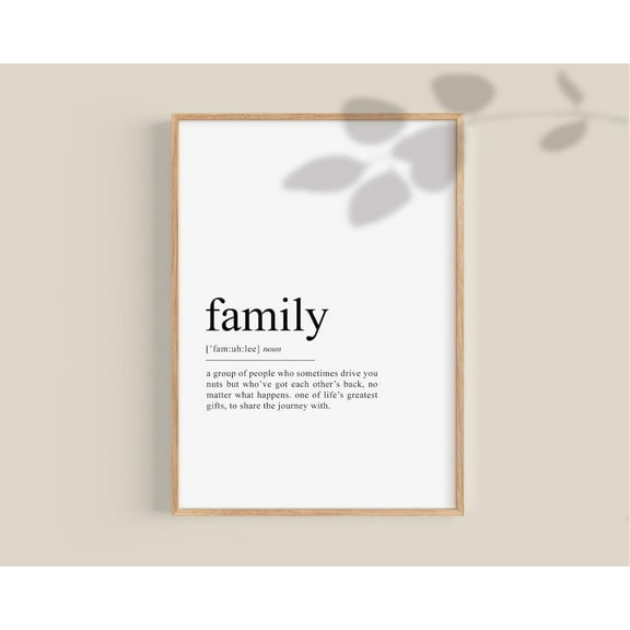 Family Poster, Family Definition Poster, Family, My Family, Mom And Dad, Mom Winter, Dad, UNFRAMED Poster, Wall Art for Decor, Present, 8x12