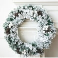 thumbnail image 2 of White Flocking PVC Christmas Wreath Festive Durable for Door Table Decoration, 2 of 8