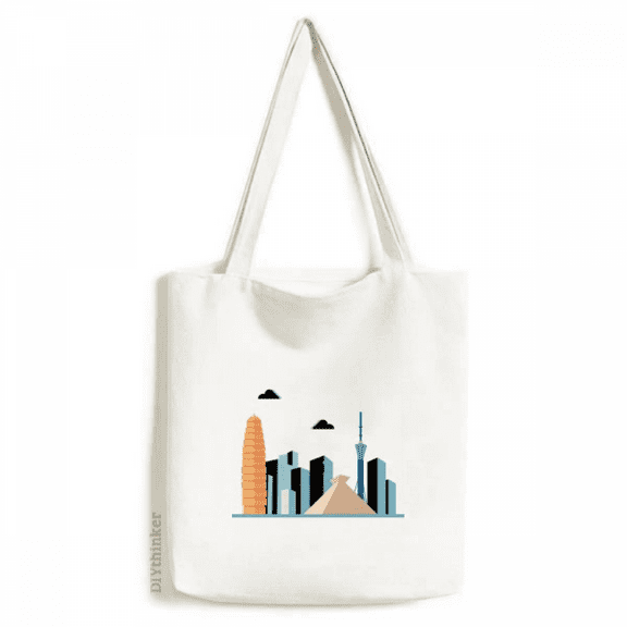 China Hangzhou Landmark Outline Tote Canvas Bag Shopping Satchel Casual Handbag