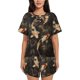 thumbnail image 1 of Fotbe Koi Fish Tranquility Conjunto de Pijama Estampado para Mujer, 2 Piezas, Ropa de Dormir con Camiseta de Manga Corta y Shorts Suaves-Large, 1 of 6