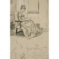 thumbnail image 2 of Edwin Austin Abbey 13x18 Black Ornate Wood Framed Double Matted Museum Art Print Titled - Portrait of Mrs. Abbey,&nbsp;Reading (1998), 2 of 5