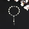 thumbnail image 5 of ZPAQI Religious Bracelet White Rose Imitation Rosary Children Baby Baptism Bracelet, 5 of 7