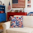 thumbnail image 4 of JeashCHAT 4th of July Pillow Covers 18x18 Inch, Patriotic Red White Blue American Flag Stars and Stripes Throw Pillow Covers, Memorial Day Cushion Case for Home Sofa Couch Decor, 4 of 6
