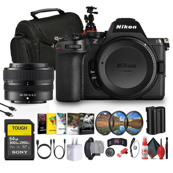 Nikon Z5 II Mirrorless Camera 24.5MP Full Frame with 24-50mm Lens 4K Video Bundle 64GB Card Bag Tripod (International Model)
