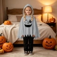 thumbnail image 6 of RMGVDSD Toddler Baby Boys Halloween Ghost Face Print Poncho Cape Hooded Tops And Pants 2pcs Holiday Party Dress Up Outfit Cute Clothes 9-12 Months, 6 of 9