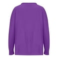 thumbnail image 4 of Fnooota Womens Sweaters, Crew Neck Lightweight Plus Size Long Sleeve Pullover Tops Purple Size 4XL, 4 of 6
