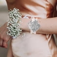 thumbnail image 4 of YSNOOWE Wedding Wrist Corsage Plated Band with Dazzling Rhinestone and Soft Fabric, 4 of 8