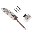 thumbnail image 1 of Juego de bolígrafos de con diseño único, juego de regalo con 3 puntas, 1 botella de tinta, recuerdos de boda para escritores, papelería para niñ Blanco negro Macarena Pluma pluma con tinta, 1 of 8