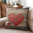 thumbnail image 4 of Valentine's Day Vintage Heart Arrow Throw Pillow Covers 18 X 18 Inch, Set Of 2, Linen Study Sofa Cushion Cover Indoor Living Room Home Decor, 4 of 7