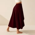 thumbnail image 4 of Yucgh Women's Solid Color High Waist Slit Midi Skirt, Elegant Bodycon Maxi Skirt, Slim Fit Casual Skirt with Side Split,Wine,S, 4 of 5