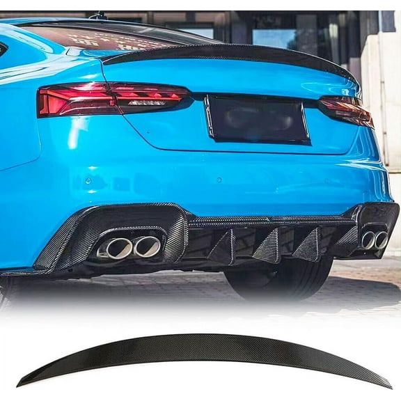 Carbon Fiber Rear Trunk Spoiler Fits for Audi A5 B9 Base/SLINE S5 Sportback 4-Door 2017-2023 Rear Boot Lid Highkick Tail Wing Lip