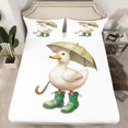 thumbnail image 2 of Homewish Cartoon Duck Animal Twin Sheet Sets, Cute Kawaii Goose Twin Fitted Sheet, Teens Kids Boys Girls Flat Sheet, Microfiber Bedroom Decor, 3pcs, 2 of 7