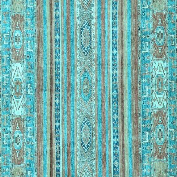 Ahgly Company Indoor Square Abstract Light Blue Modern Area Rugs, 8' Square
