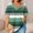 Green, variant on HOMBOM Tops for Women Trendy Tee Shirts Plus Size Colorblock Oversized Short Sleeve Comfy Ladies T Shirts