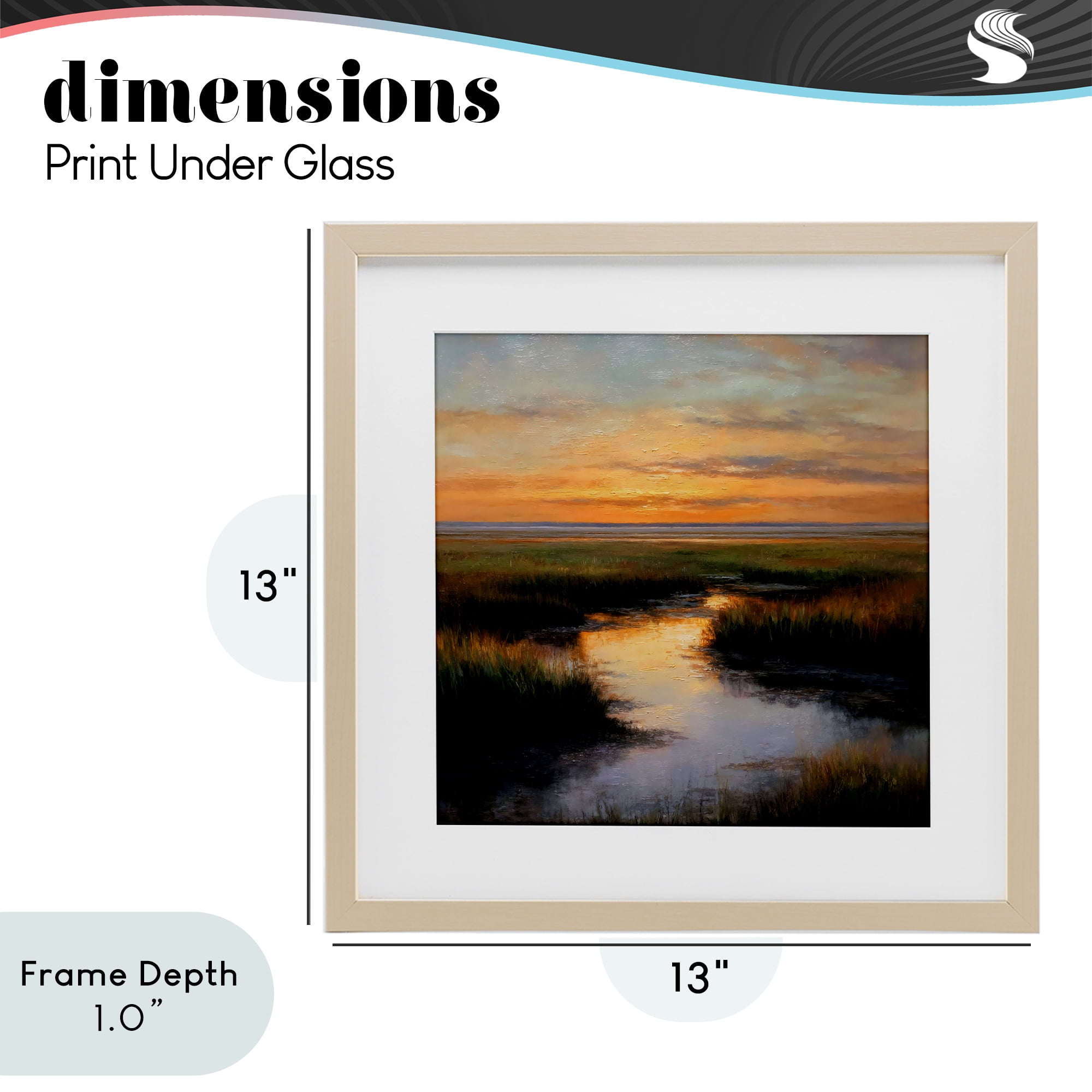 Stupell Industries Warm Marshland Sunset Birch Framed Print Under Glass, design by Petal Prints Design