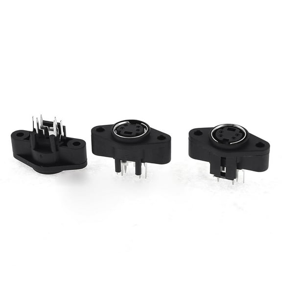 3 Pcs PCB Mounting 4 Pin  Din F S-Video Adapter Socket Replacement