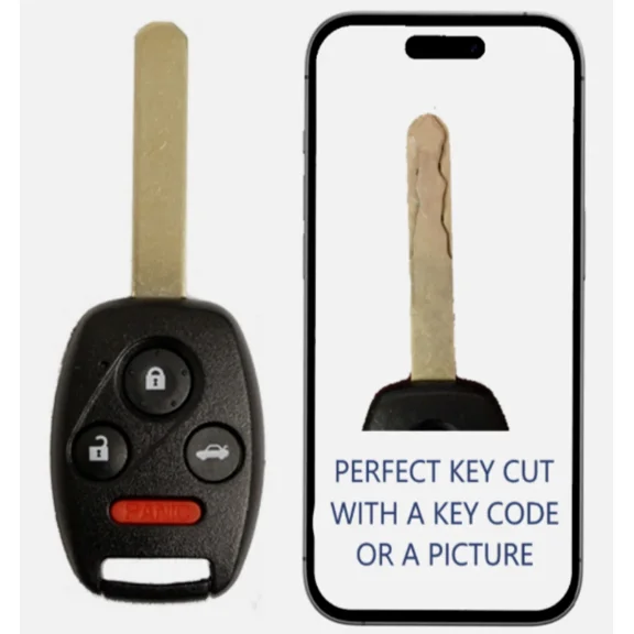 KEY CUT   4 Button Remote for Honda Accord Element 2003-2010 OUCG8D-380H-A