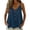 Navy, variant on Flowy Button down Cami Tops for Women V Neck Adjustable Spaghetti Strap Backless Undershirts Loose Sleeveless Linen Cotton Fashion Tank Tops S