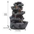 thumbnail image 5 of Selrti 5-Tiered Cascading Rock, 22" High Outdoor Garden Waterfall with LED Lights And Pump, Resin Water Fountain for Garden, Patio, Yard, Deck Decor, 5 of 8