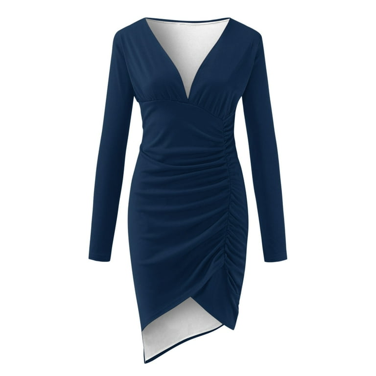Sexy V-Neck Cross Irregular Self-Cultivation Bodycon Dress Sexy V-Neck Cross Irregular Self-Cultivation Bodycon Dress