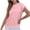Pink, variant on Womens Cap Sleeve Top Crewneck T Shirts Solid Color Tees Loose Fitting Blouses Top