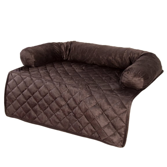 PETMAKER 30x30.5 Couch Cover for Dogs with Memory Foam Bolster (Brown)