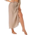 thumbnail image 5 of Sarong Cover Up Womens Beach Cover Up Bikini Bathing Suit Swimsuit Swimwear Coverup Sarong Pareo Wraps for Women Khaki One Size, 5 of 5