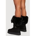 thumbnail image 3 of Women's Faux Fur Cuff Buckle Detail Platform Boots, 3 of 3