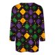 thumbnail image 4 of RKSTN Mardi Gras 3/4 Sleeve T Shirts for Women Top Oversized Crewneck Carnival Mask Print 3/4 Length Sleeve Shirt Womens Casual Round Neck Mask Tuesday Carnival Party Three Quarter Sleeve Tee Shirt, 4 of 5